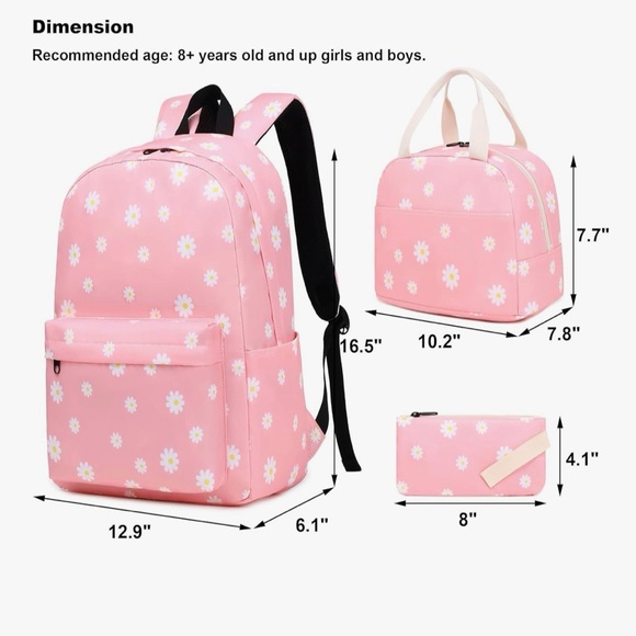 Pink Daisy Backpack Set - Picture 2 of 4